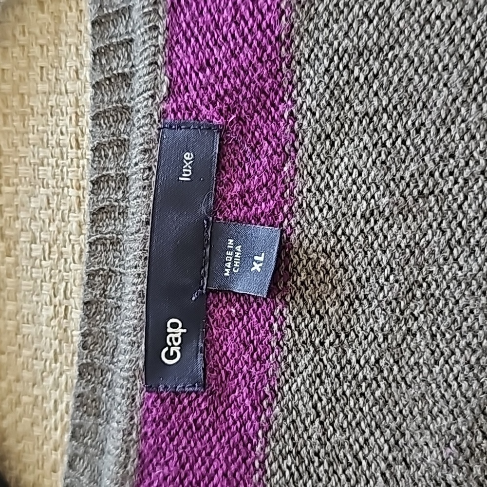 Gap color Block Sweater gray/purple xl - Picture 6 of 7
